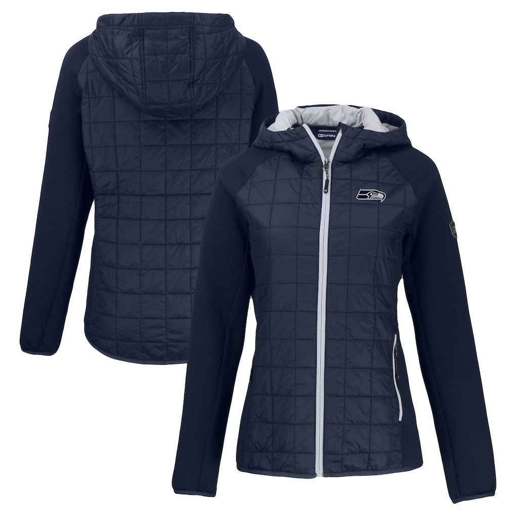 Seattle Seahawks  Cutter & Buck Women's Rainier PrimaLoft Eco Hybrid Full-Zip Hoodie Jacket
