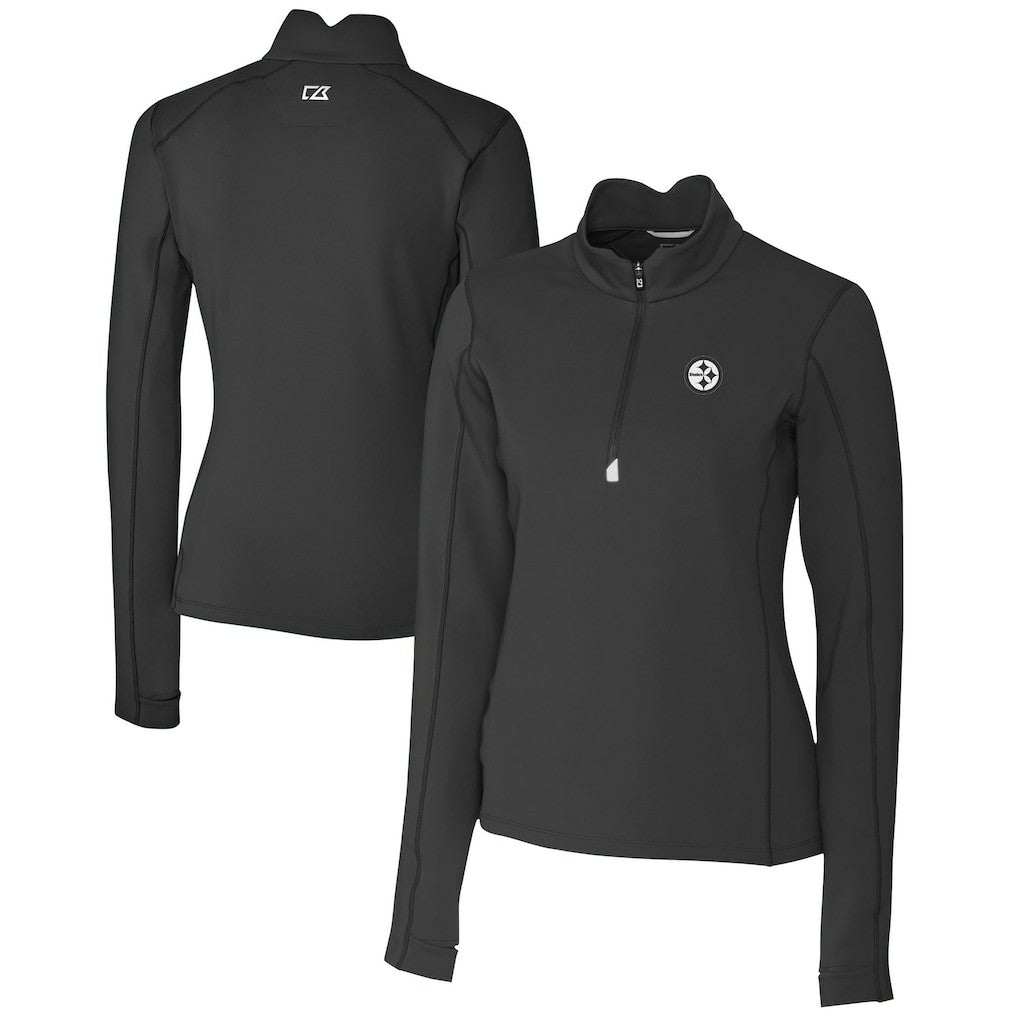 Pittsburgh Steelers  Cutter & Buck Women's Traverse Stretch DryTec Quarter-Zip Top