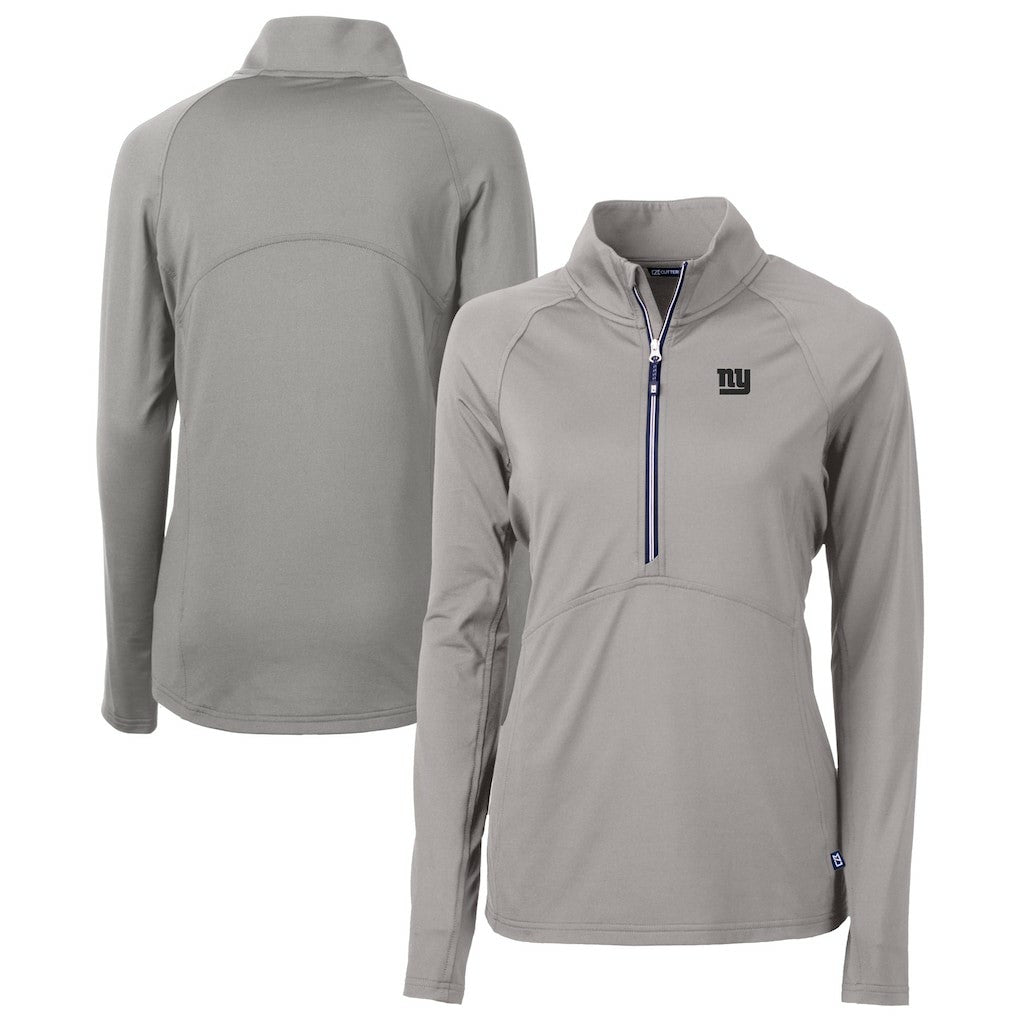 New York Giants  Cutter & Buck Women's Adapt Eco Knit Stretch Recycled Raglan Half-Zip Top