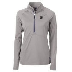 New York Giants  Cutter & Buck Women's Adapt Eco Knit Stretch Recycled Raglan Half-Zip Top
