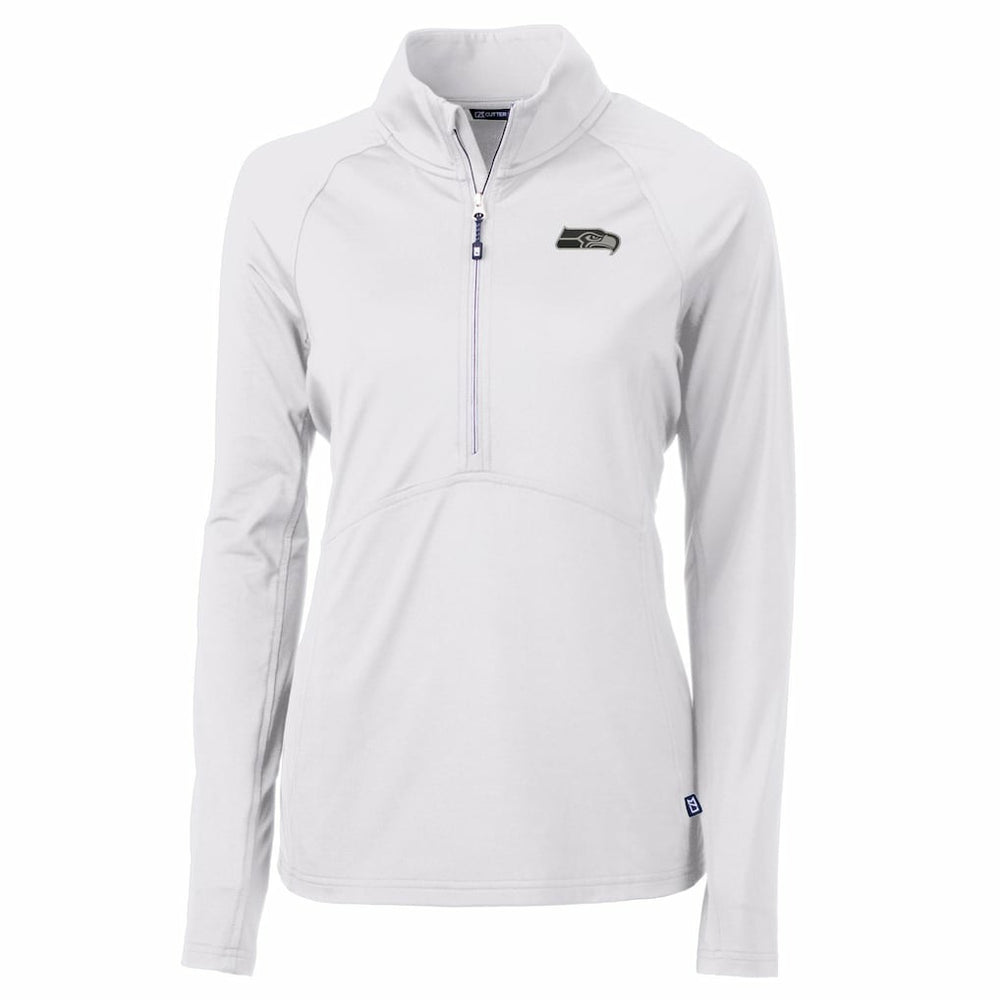 Seattle Seahawks  Cutter & Buck Women's Adapt Eco Knit Stretch Recycled Raglan Half-Zip Top