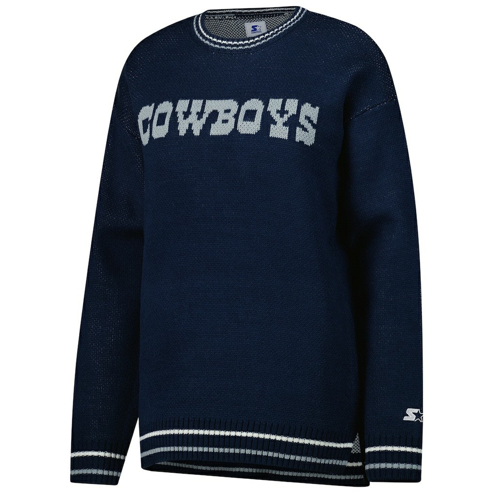 Dallas Cowboys  Starter Women's Oversized On the Ball Intarsia Knit Pullover Sweater