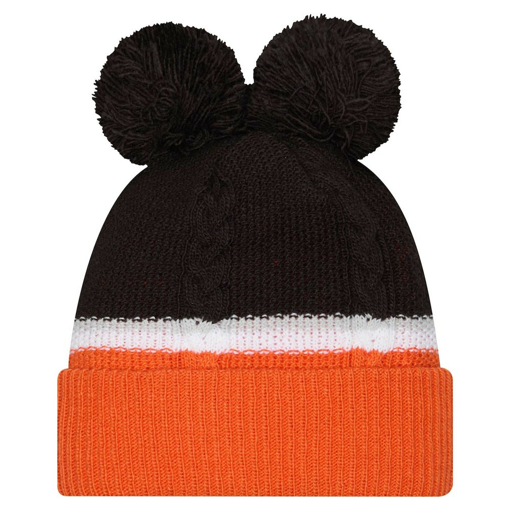 Cincinnati Bengals New Era Women's Double Bubble Cuffed Knit Hat with Poms
