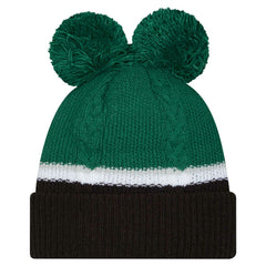 New York Jets New Era Women's Double Bubble Cuffed Knit Hat with Poms