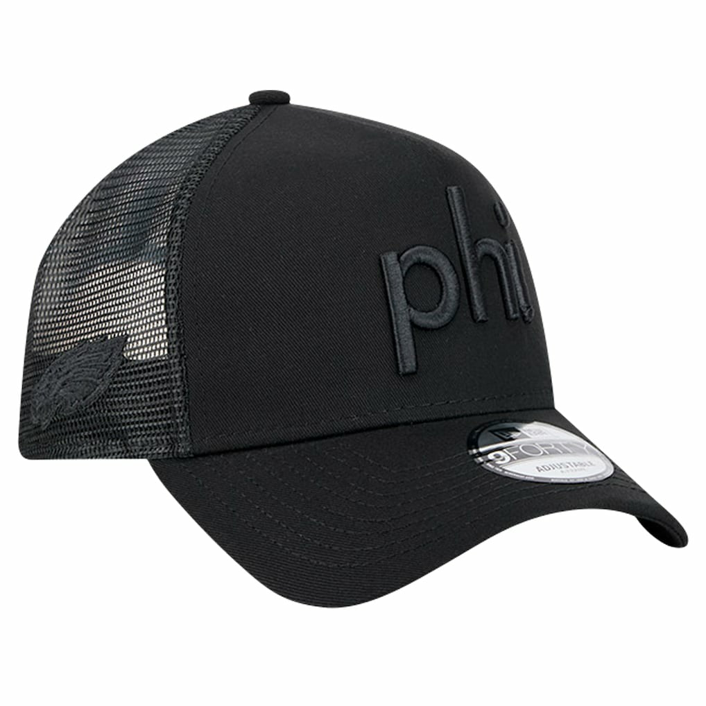 Philadelphia Eagles New Era Domain 9FORTY A-Frame Trucker Adjustable Hat