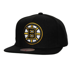 Boston Bruins Mitchell & Ness Core Top Spot Snapback Hat Discount