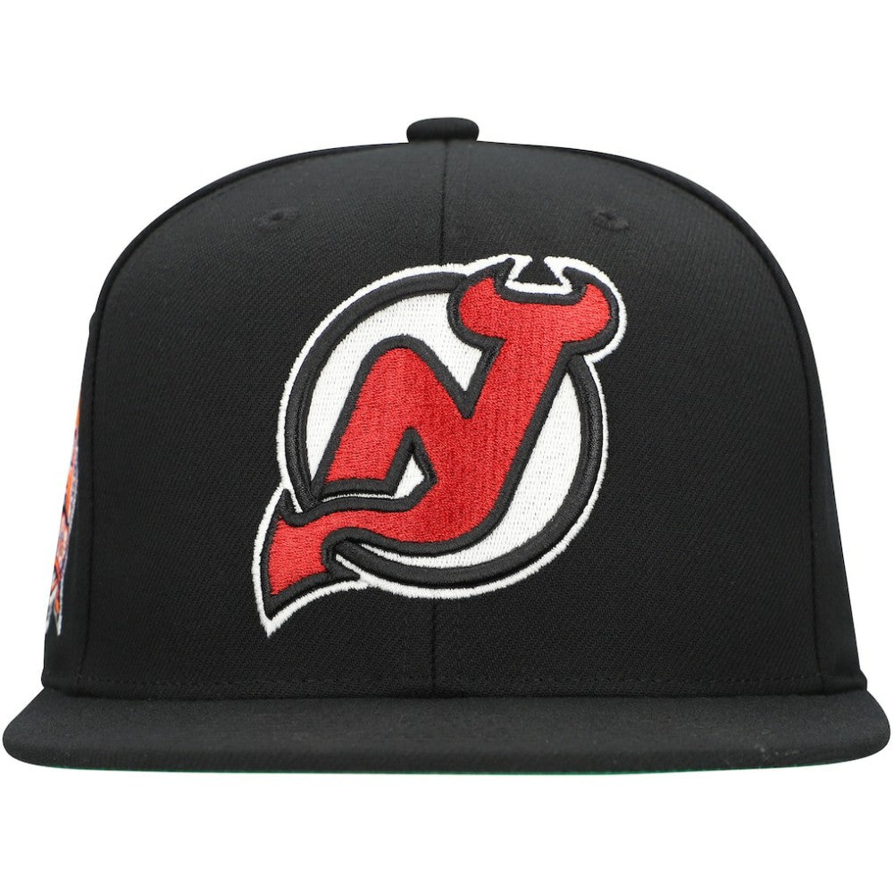 New Jersey Devils Mitchell & Ness Core Top Spot Snapback Hat Online