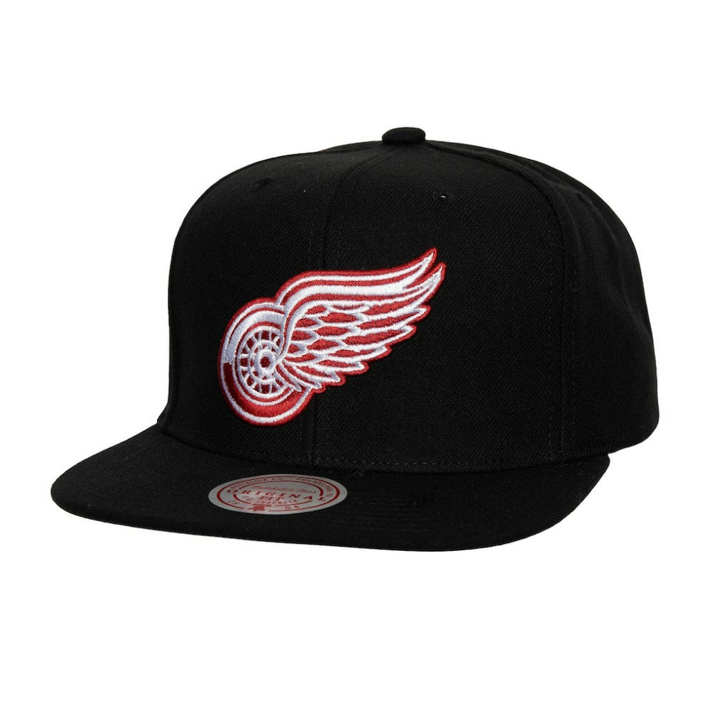 Detroit Red Wings Mitchell & Ness Core Top Spot Snapback Hat For Sale