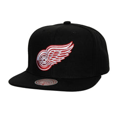 Detroit Red Wings Mitchell & Ness Core Top Spot Snapback Hat For Sale