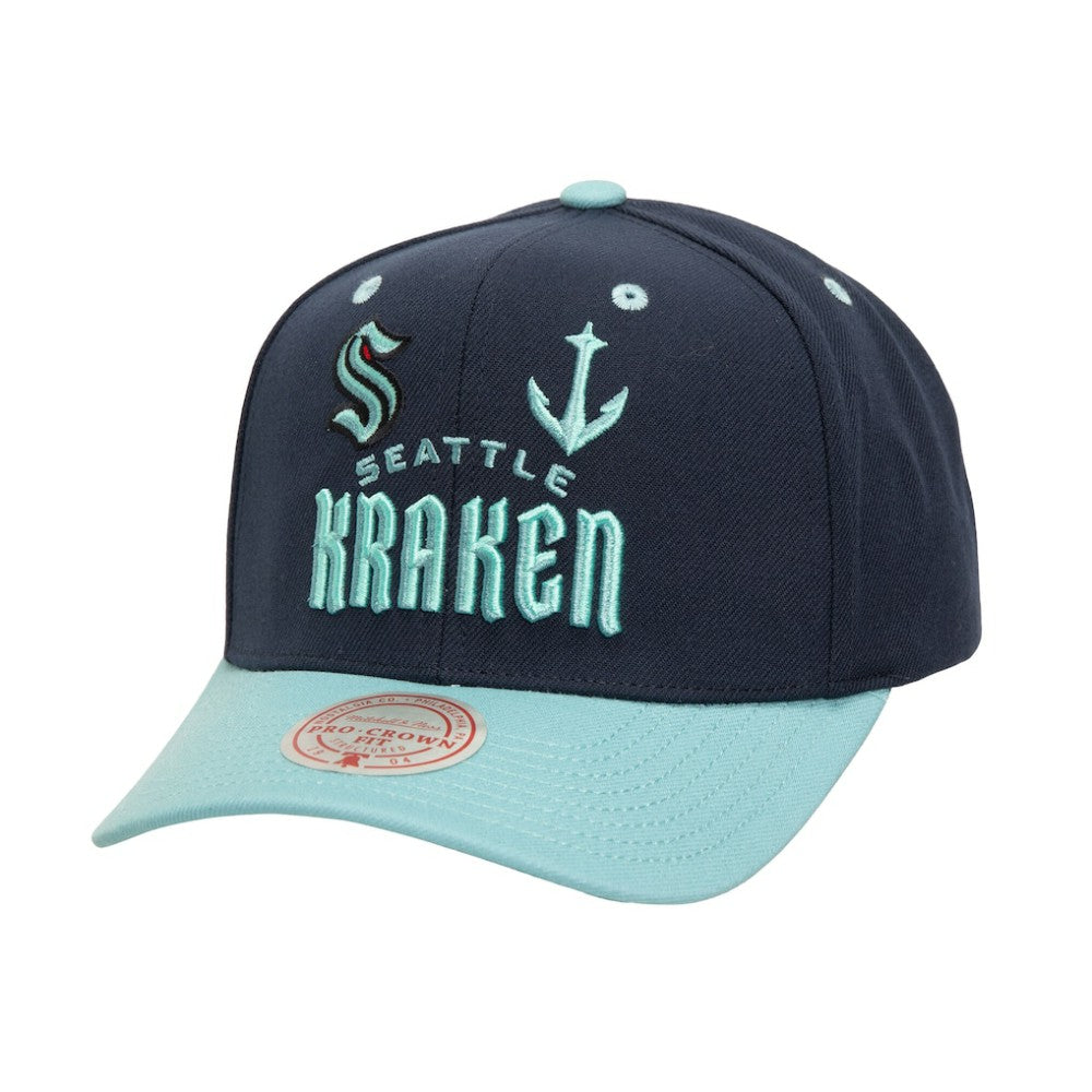 Seattle Kraken Mitchell & Ness All In 2.0 Pro Crown Adjustable Hat Sale