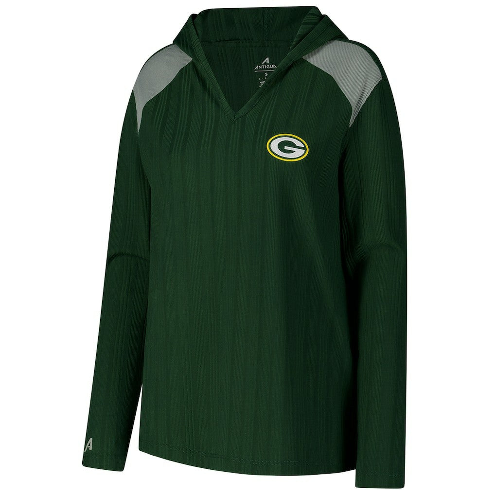 Green Bay Packers  Antigua Women's Opulent Long Sleeve Hoodie T-Shirt