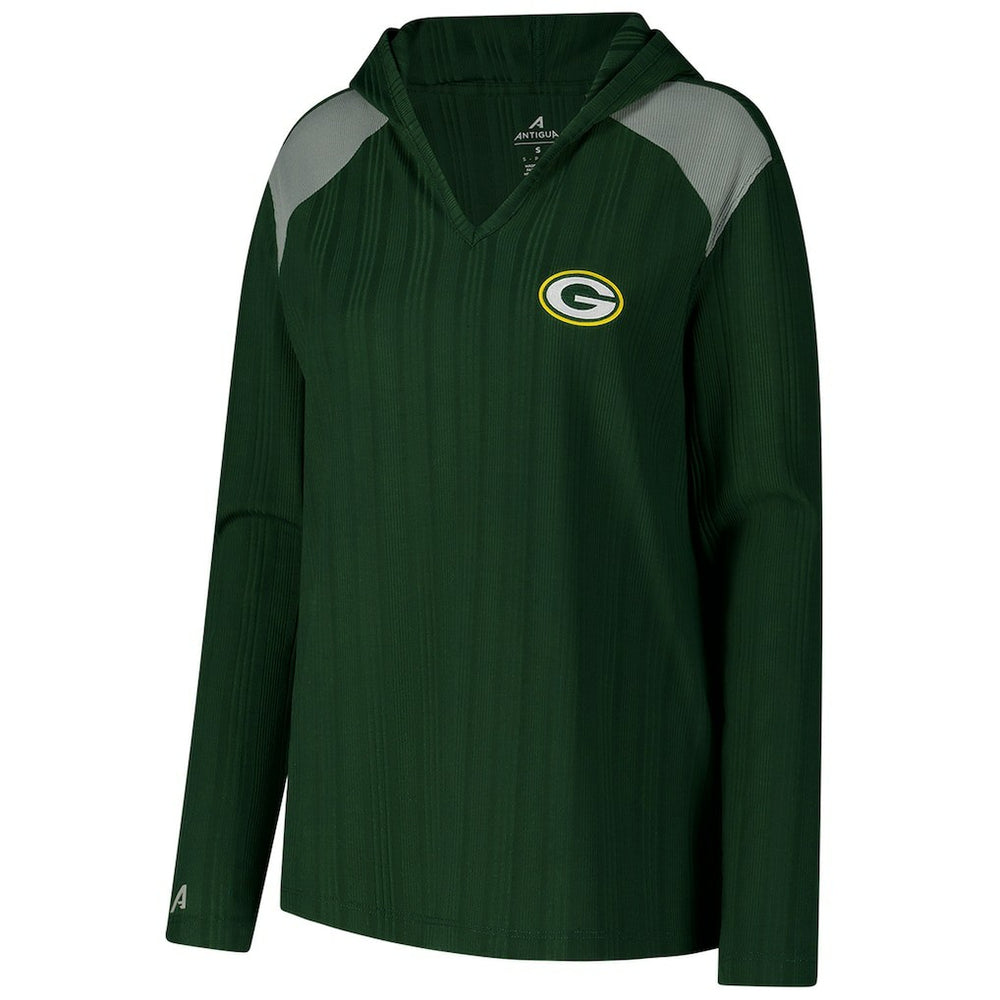 Green Bay Packers  Antigua Women's Opulent Long Sleeve Hoodie T-Shirt