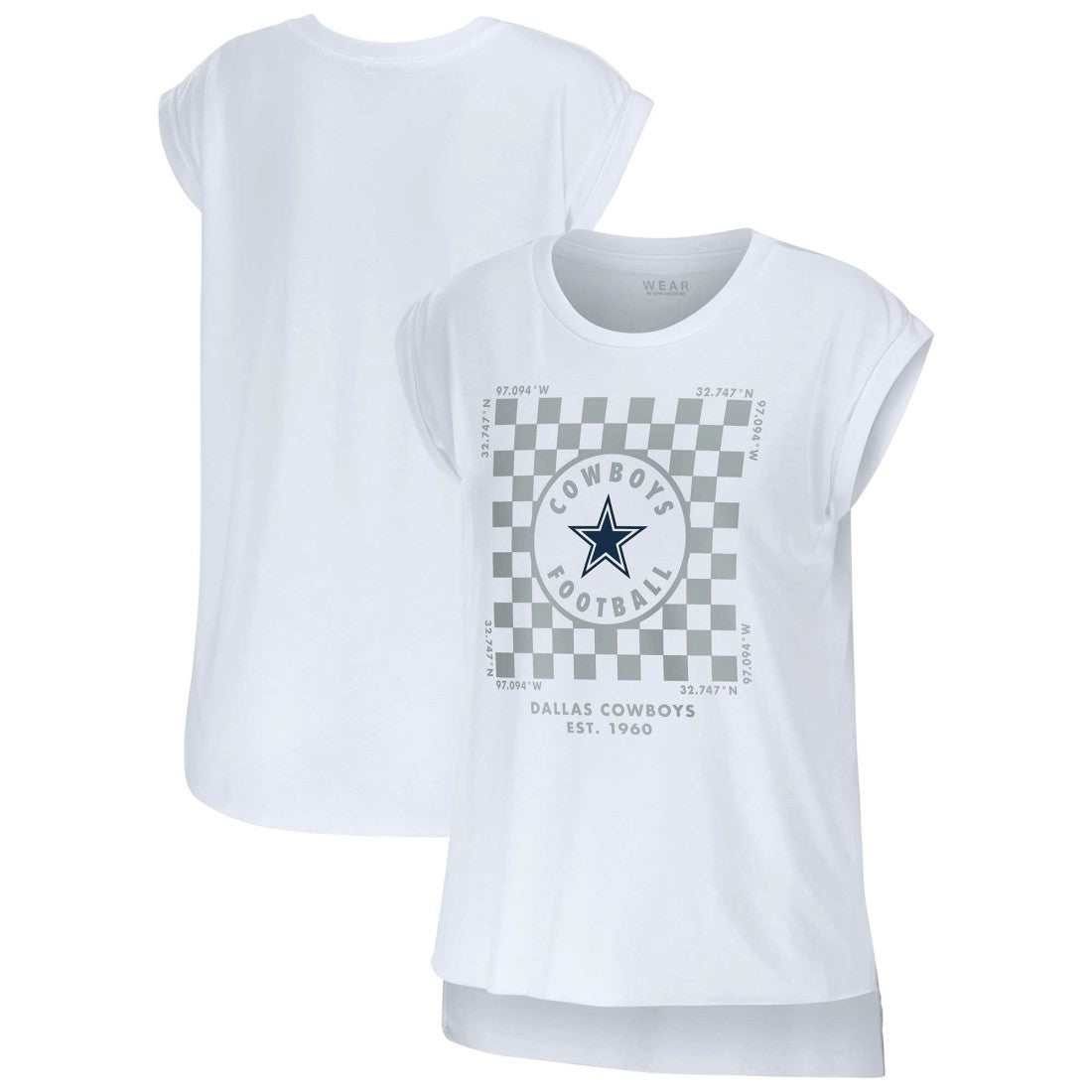 Dallas Cowboys  WEAR by Erin Andrews Women's Checker Muscle Tank Top