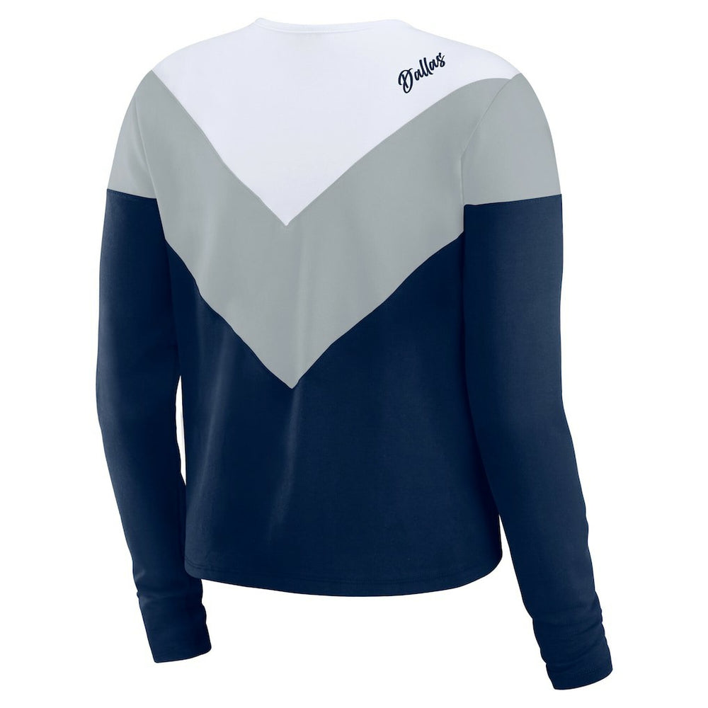 Dallas Cowboys  WEAR by Erin Andrews Women's Plus Size Chevron Tri-Blend Long Sleeve T-Shirt