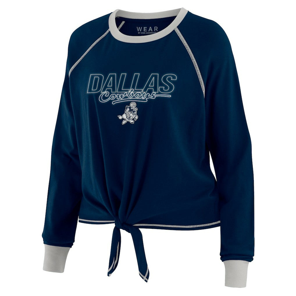 Dallas Cowboys  WEAR by Erin Andrews Women's Tie-Front Long Sleeve T-Shirt