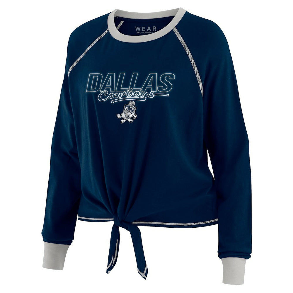 Dallas Cowboys  WEAR by Erin Andrews Women's Tie-Front Long Sleeve T-Shirt