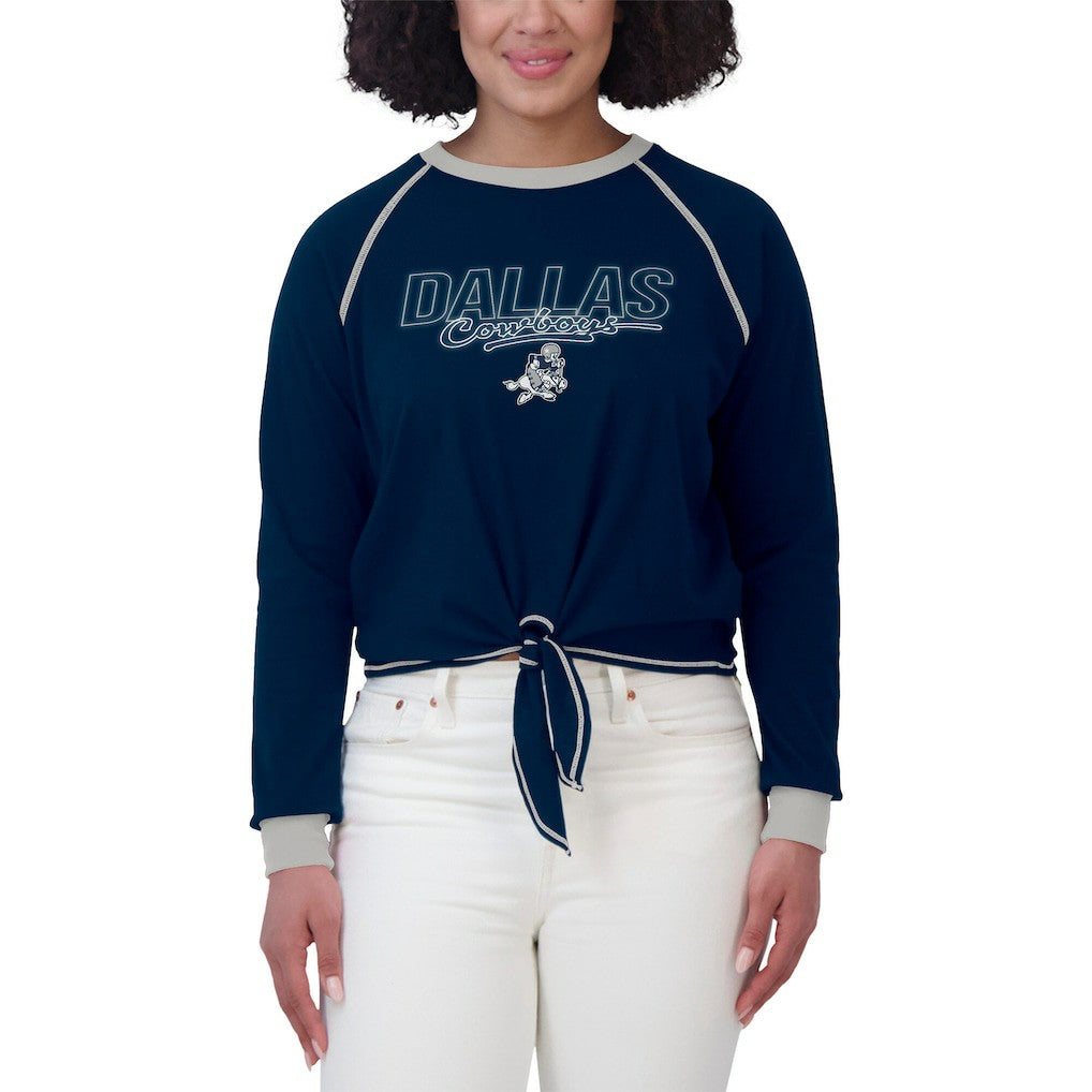 Dallas Cowboys  WEAR by Erin Andrews Women's Tie-Front Long Sleeve T-Shirt