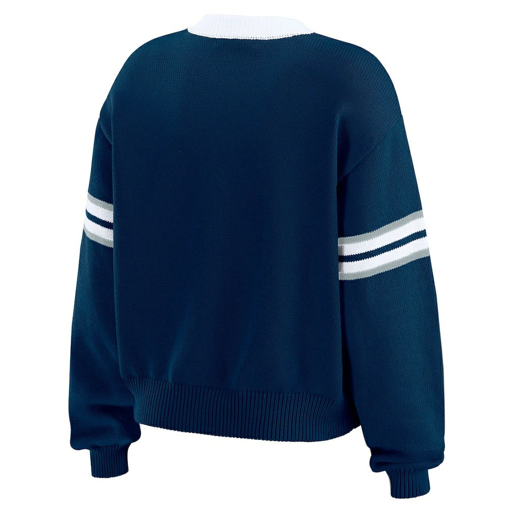 Dallas Cowboys  WEAR by Erin Andrews Women's Lace-Up Sweater