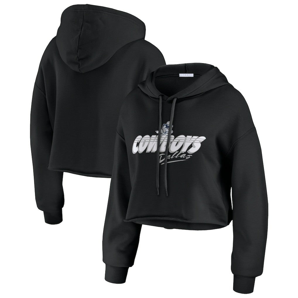 Dallas Cowboys  WEAR by Erin Andrews Women's Prime Cropped Pullover Hoodie