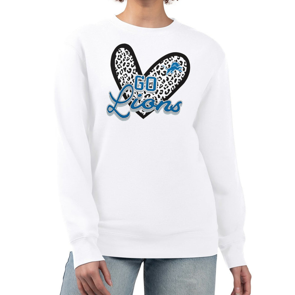 Detroit Lions  G-III 4Her by Carl Banks Women's Leopard Heart Pullover Sweatshirt