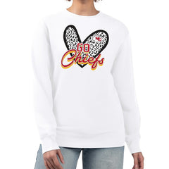 Kansas City Chiefs  G-III 4Her by Carl Banks Women's Leopard Heart Pullover Sweatshirt