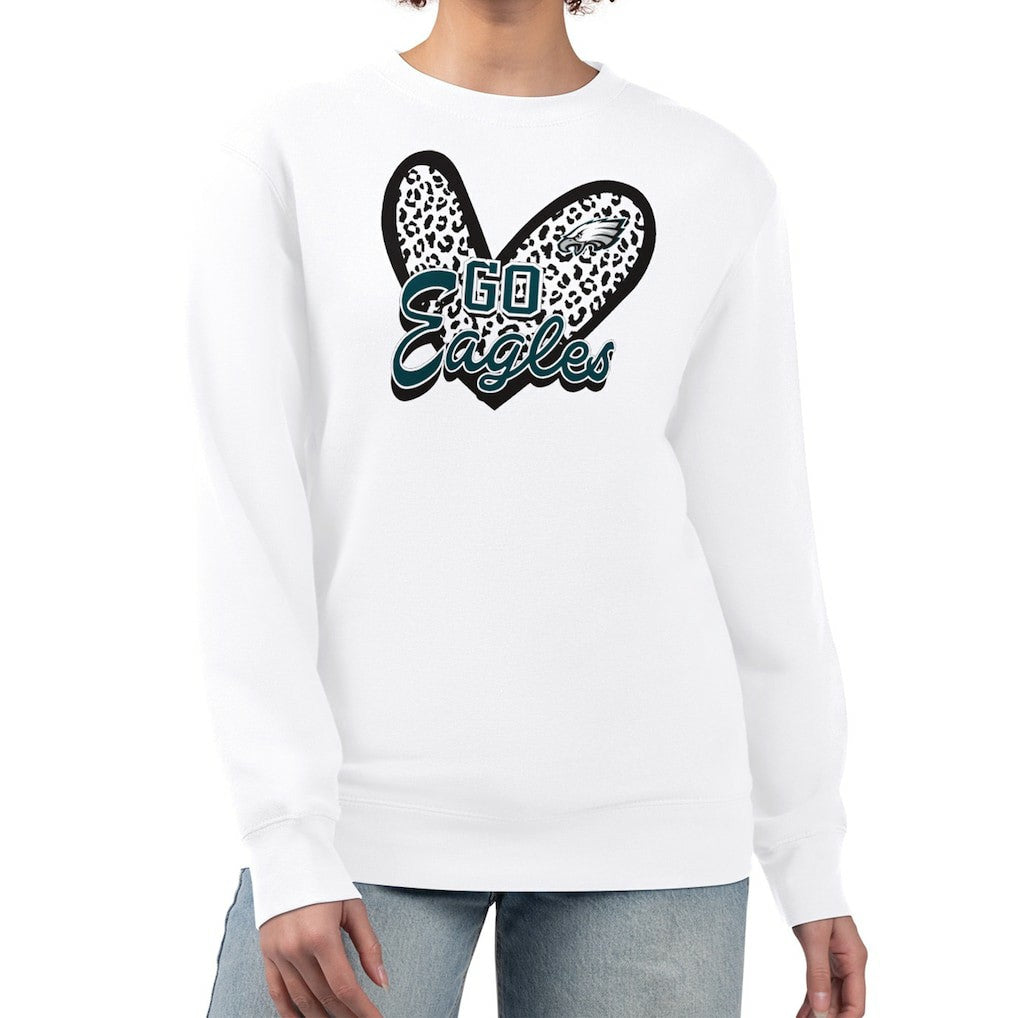 Philadelphia Eagles  G-III 4Her by Carl Banks Women's Leopard Heart Pullover Sweatshirt