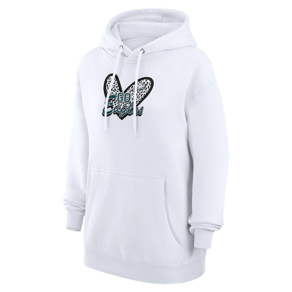 Philadelphia Eagles  G-III 4Her by Carl Banks Women's Animal Print Heart Team Graphic Fleece Tri-Blend Pullover Hoodie