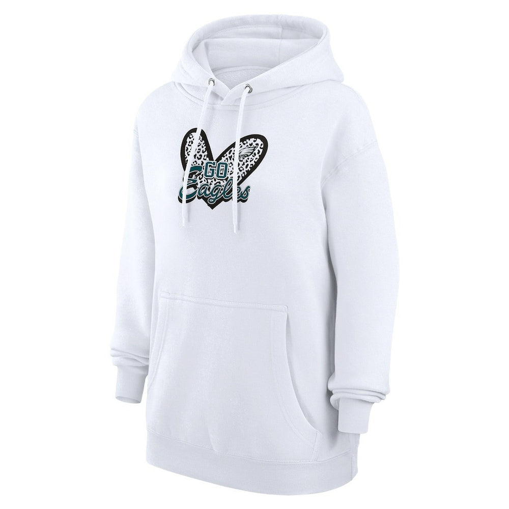 Philadelphia Eagles  G-III 4Her by Carl Banks Women's Animal Print Heart Team Graphic Fleece Tri-Blend Pullover Hoodie