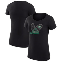 New York Jets  G-III 4Her by Carl Banks Women's Super-Slim Fit Lightweight Animal Print Heart T-Shirt