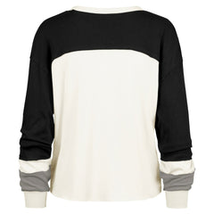 Carolina Panthers 47 brand '47 Women's Double Header Curve Raglan Long Sleeve Crop Top