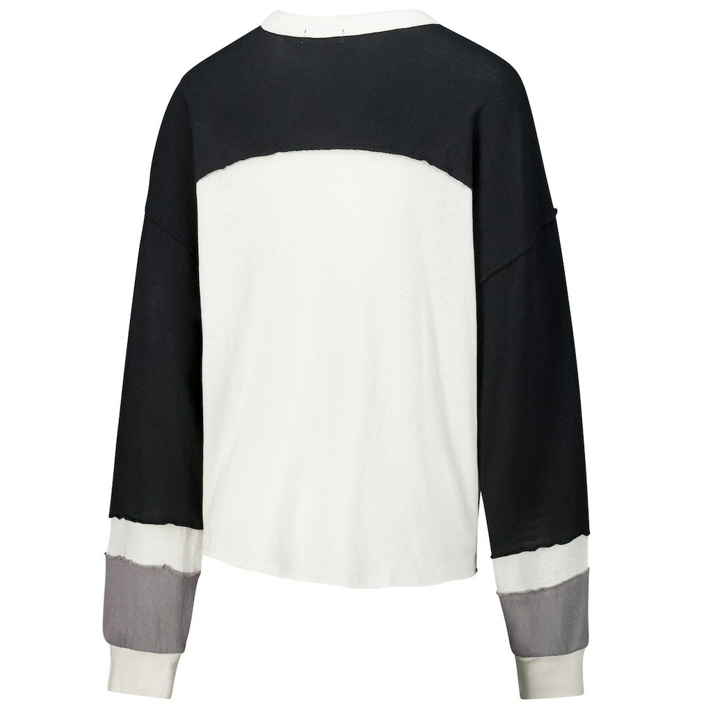 Jacksonville Jaguars 47 brand '47 Women's Double Header Curve Raglan Long Sleeve Crop Top