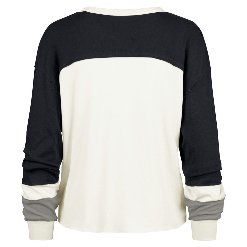 Tennessee Titans 47 brand '47 Women's Double Header Curve Raglan Long Sleeve Crop Top