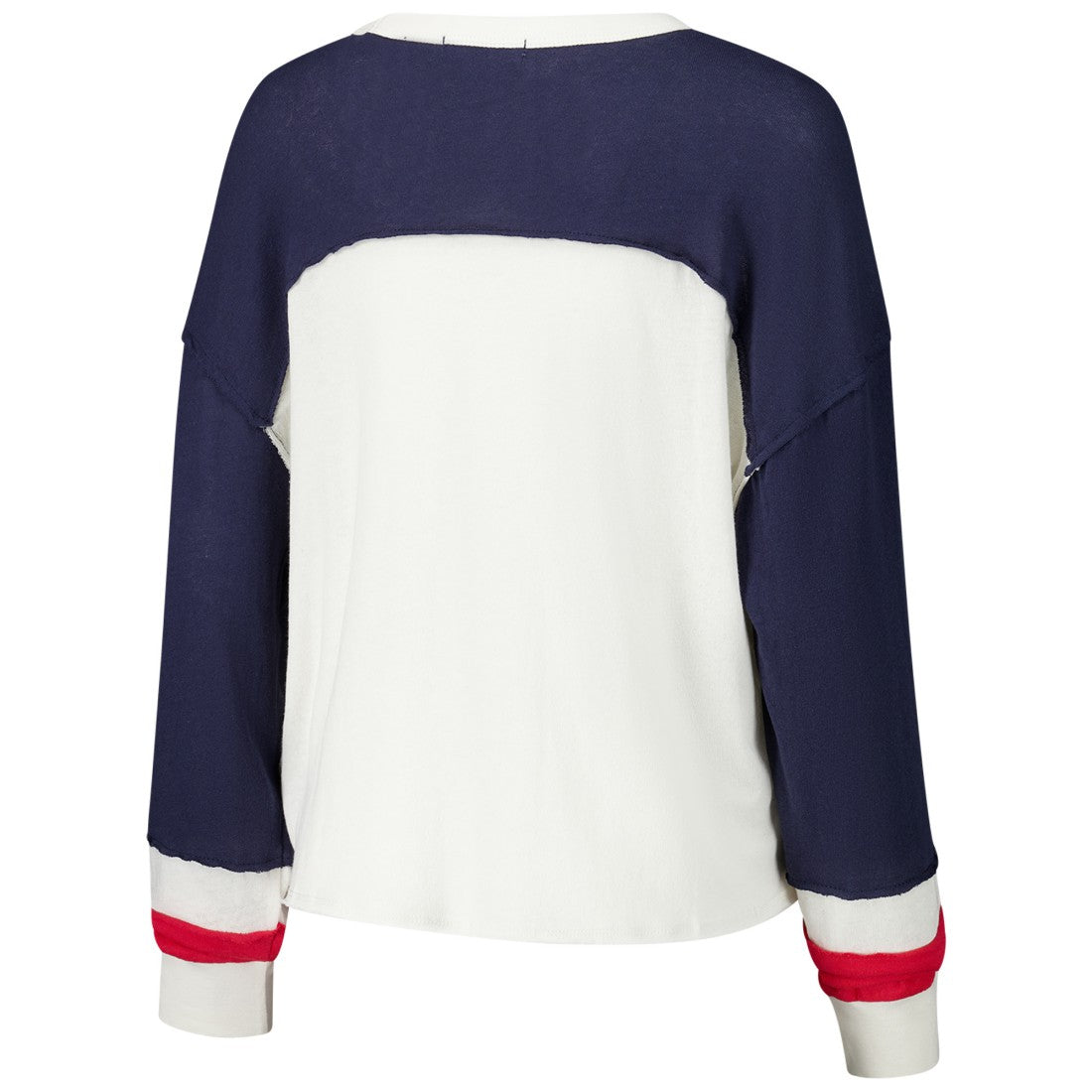 Houston Texans 47 brand '47 Women's Double Header Curve Raglan Long Sleeve Crop Top