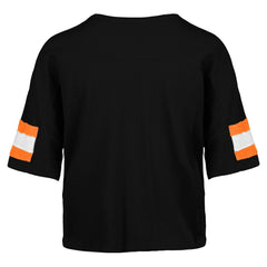 Cincinnati Bengals 47 brand '47 Women's Double Header Scout Cropped V-Neck T-Shirt
