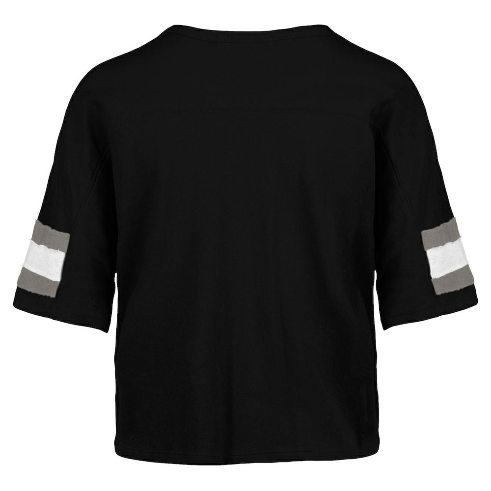 Las Vegas Raiders 47 brand '47 Women's Double Header Scout Cropped V-Neck T-Shirt