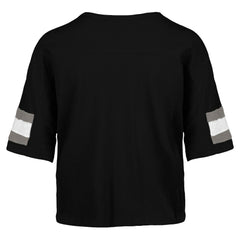 Las Vegas Raiders 47 brand '47 Women's Double Header Scout Cropped V-Neck T-Shirt