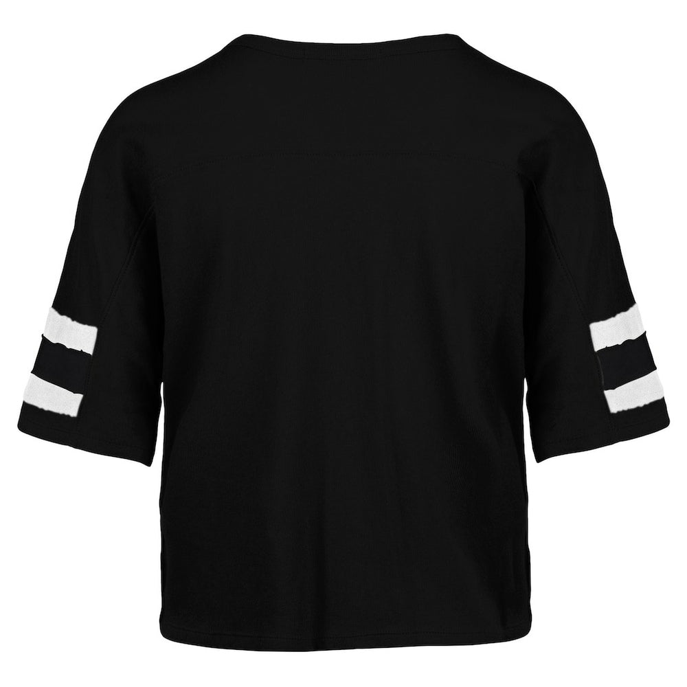 New York Jets 47 brand '47 Women's Double Header Scout Cropped V-Neck T-Shirt
