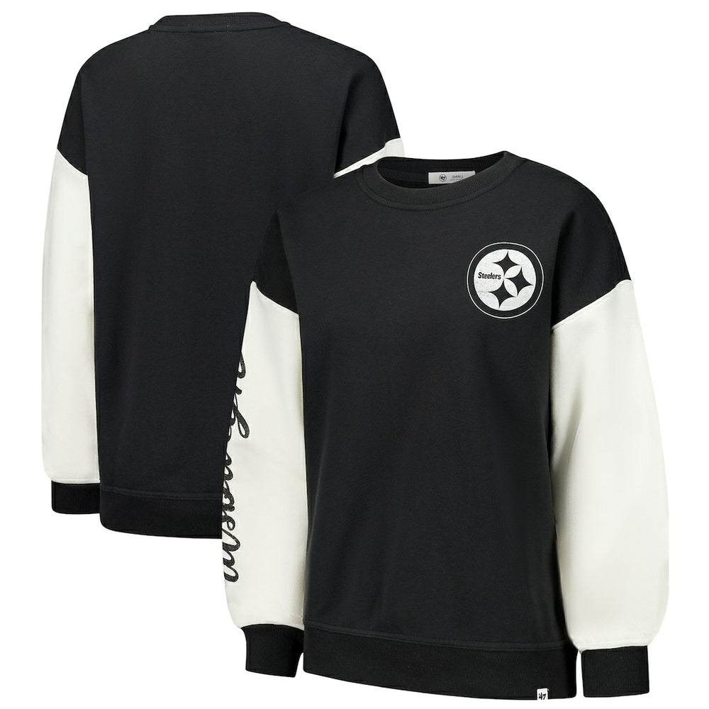 Pittsburgh Steelers 47 brand '47 Women's Double Header Rise Andie Pullover Sweatshirt