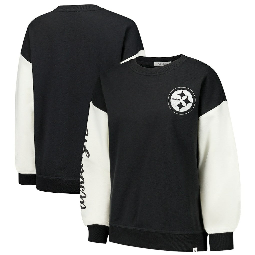 Pittsburgh Steelers 47 brand '47 Women's Double Header Rise Andie Pullover Sweatshirt