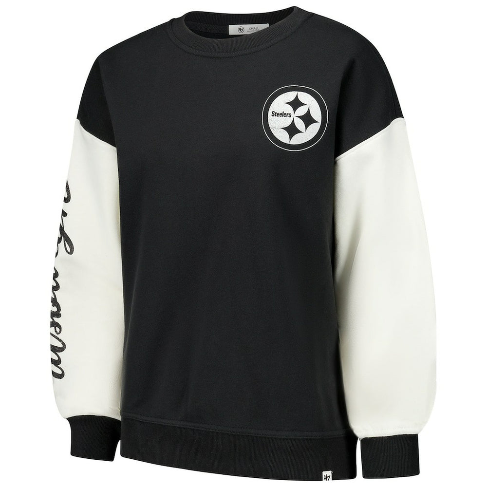 Pittsburgh Steelers 47 brand '47 Women's Double Header Rise Andie Pullover Sweatshirt