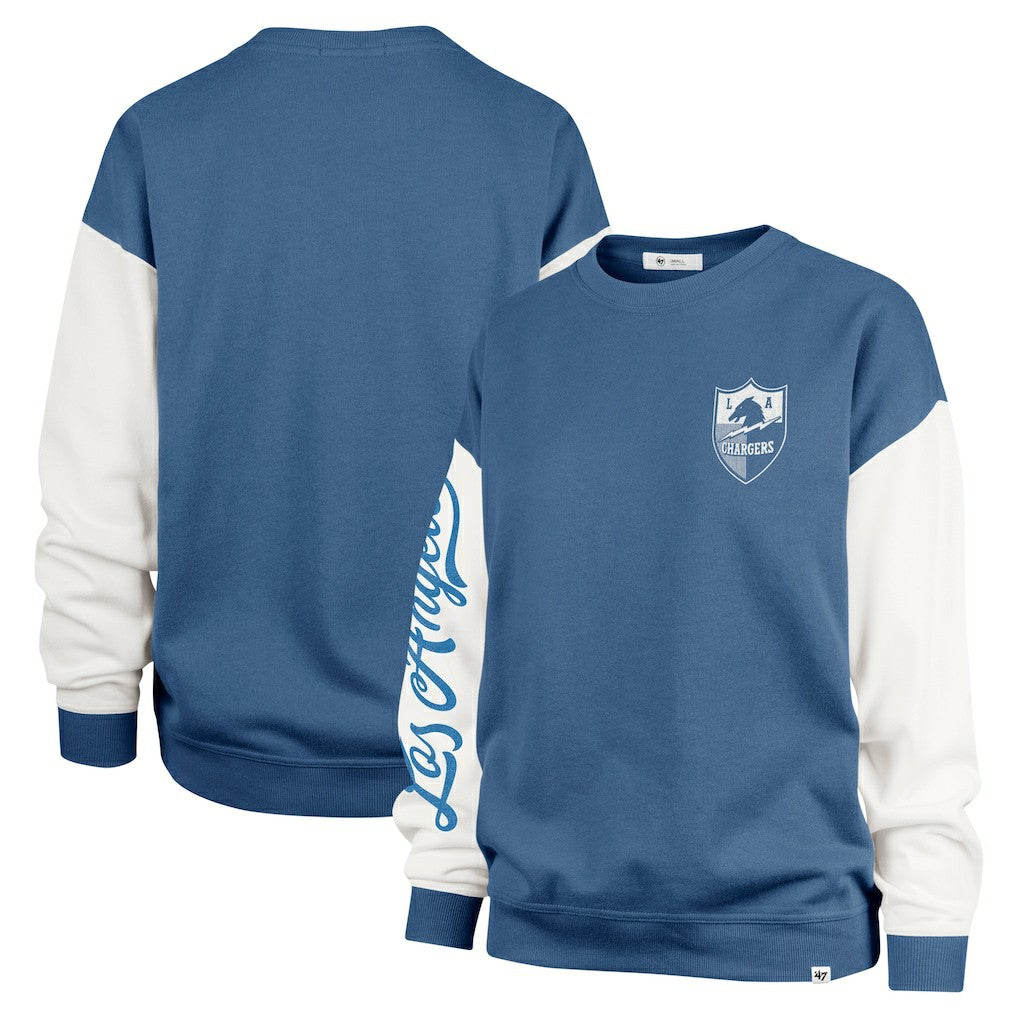 Los Angeles Chargers 47 brand '47 Women's Double Header Rise Andie Pullover Sweatshirt