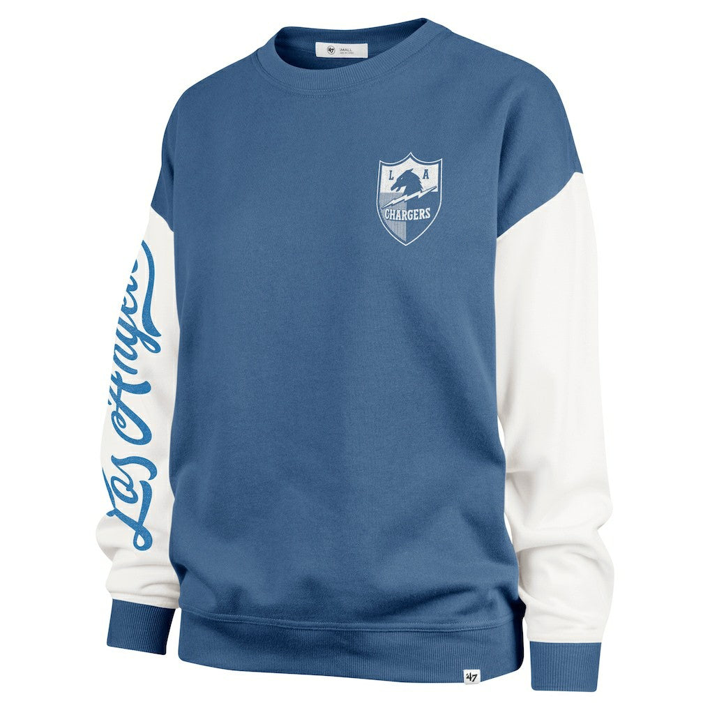 Los Angeles Chargers 47 brand '47 Women's Double Header Rise Andie Pullover Sweatshirt
