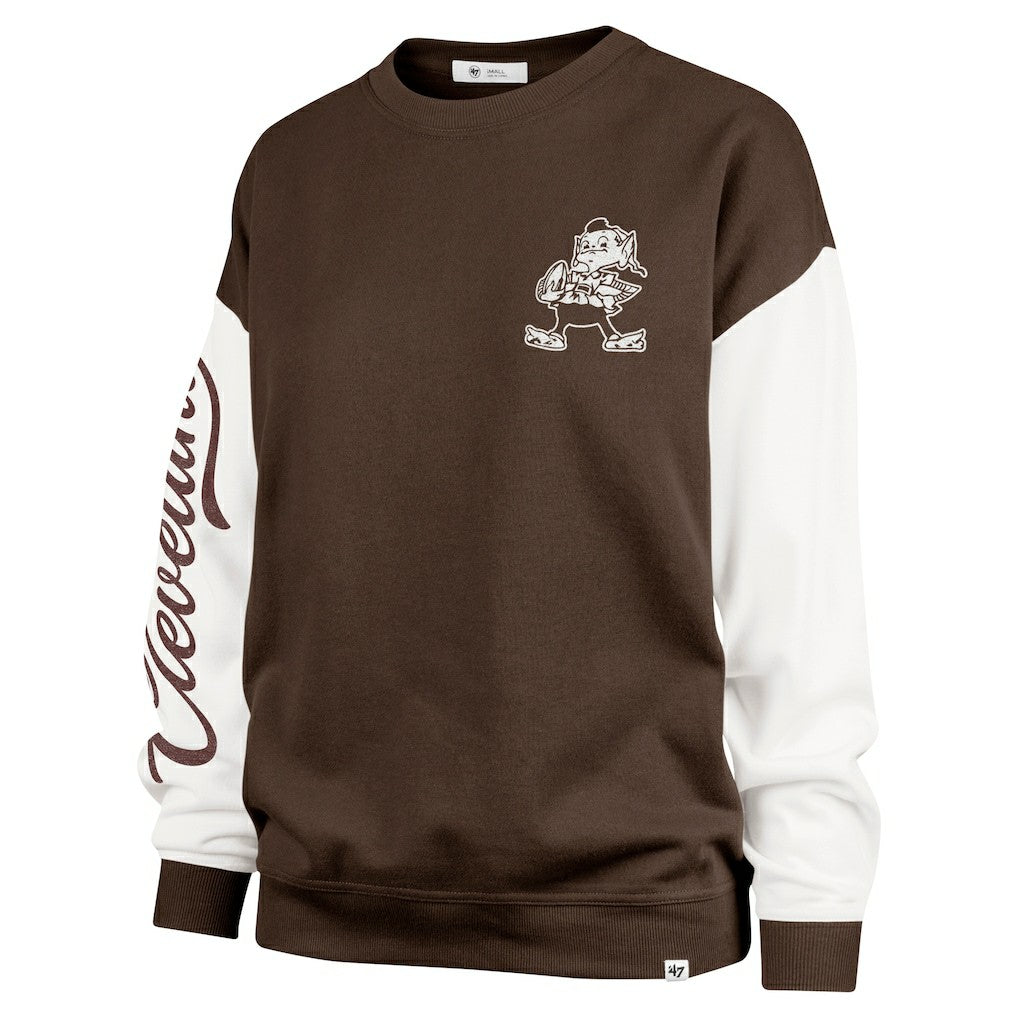 Cleveland Browns 47 brand '47 Women's Double Header Rise Andie Pullover Sweatshirt