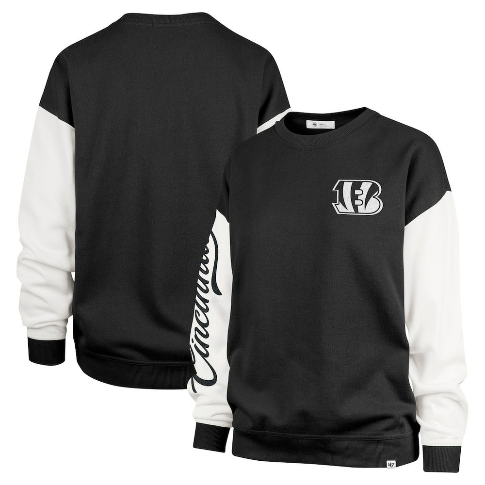 Cincinnati Bengals 47 brand '47 Women's Double Header Rise Andie Pullover Sweatshirt