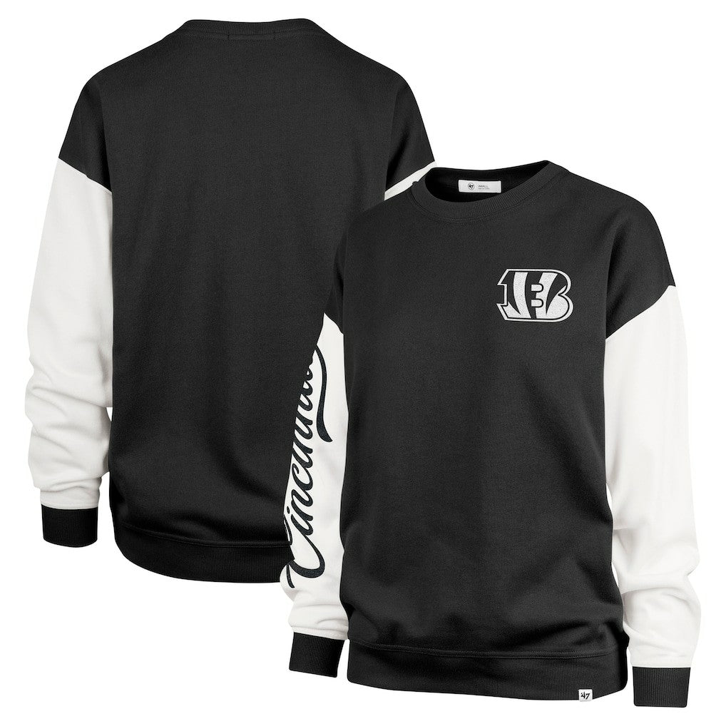 Cincinnati Bengals 47 brand '47 Women's Double Header Rise Andie Pullover Sweatshirt