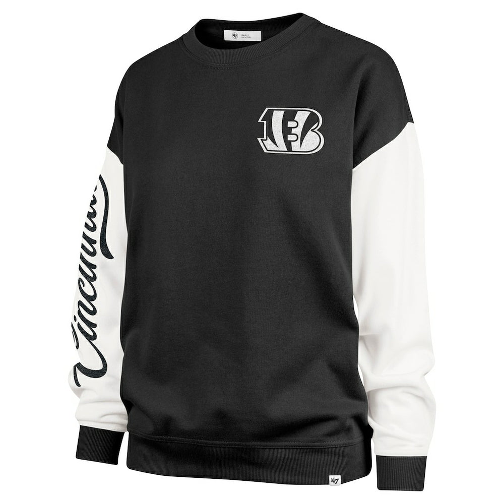 Cincinnati Bengals 47 brand '47 Women's Double Header Rise Andie Pullover Sweatshirt