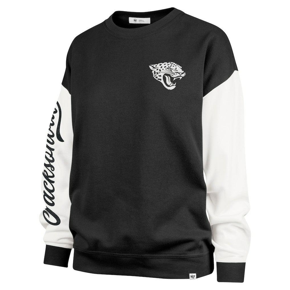 Jacksonville Jaguars 47 brand '47 Women's Double Header Rise Andie Pullover Sweatshirt