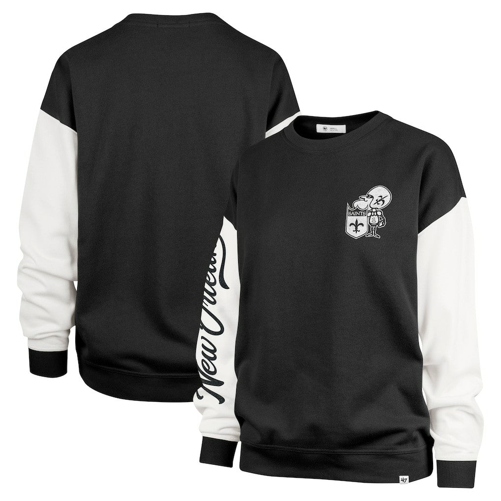 New Orleans Saints 47 brand '47 Women's Double Header Rise Andie Pullover Sweatshirt