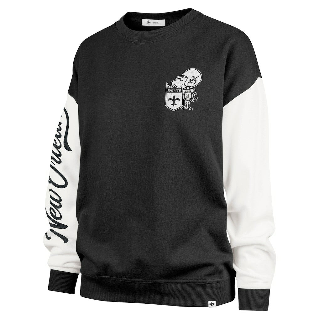 New Orleans Saints 47 brand '47 Women's Double Header Rise Andie Pullover Sweatshirt