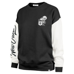 New Orleans Saints 47 brand '47 Women's Double Header Rise Andie Pullover Sweatshirt